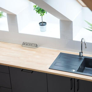 Brennenstuhl 1153590420 prolunghe e multiple 2 m 4 presa(e) AC Interno Argento, Bianco