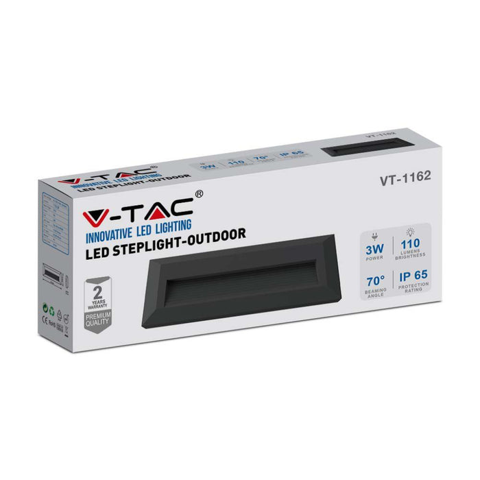 Faretto led 3W segnapasso a incasso Light Black Body Round Oquectangular 3000K