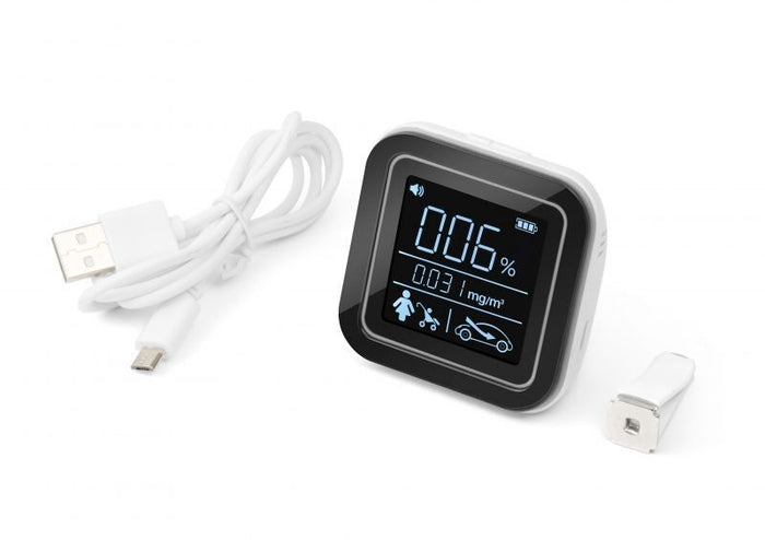 Lifenaxx Smart Indoor Monitoraggio della qualitá dell´aria CO-Meter rileva sostanze chimiche VOC Rilevatore di inquinamento da fumo polvere personale Test in tempo reale LX-010