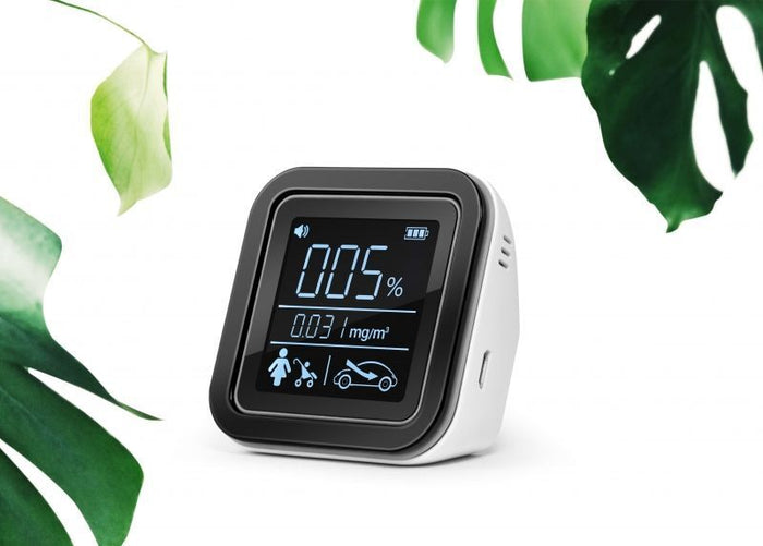 Lifenaxx Smart Indoor Monitoraggio della qualitá dell´aria CO-Meter rileva sostanze chimiche VOC Rilevatore di inquinamento da fumo polvere personale Test in tempo reale LX-010