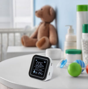 Lifenaxx Smart Indoor Monitoraggio della qualitá dell´aria CO-Meter rileva sostanze chimiche VOC Rilevatore di inquinamento da fumo polvere personale Test in tempo reale LX-010