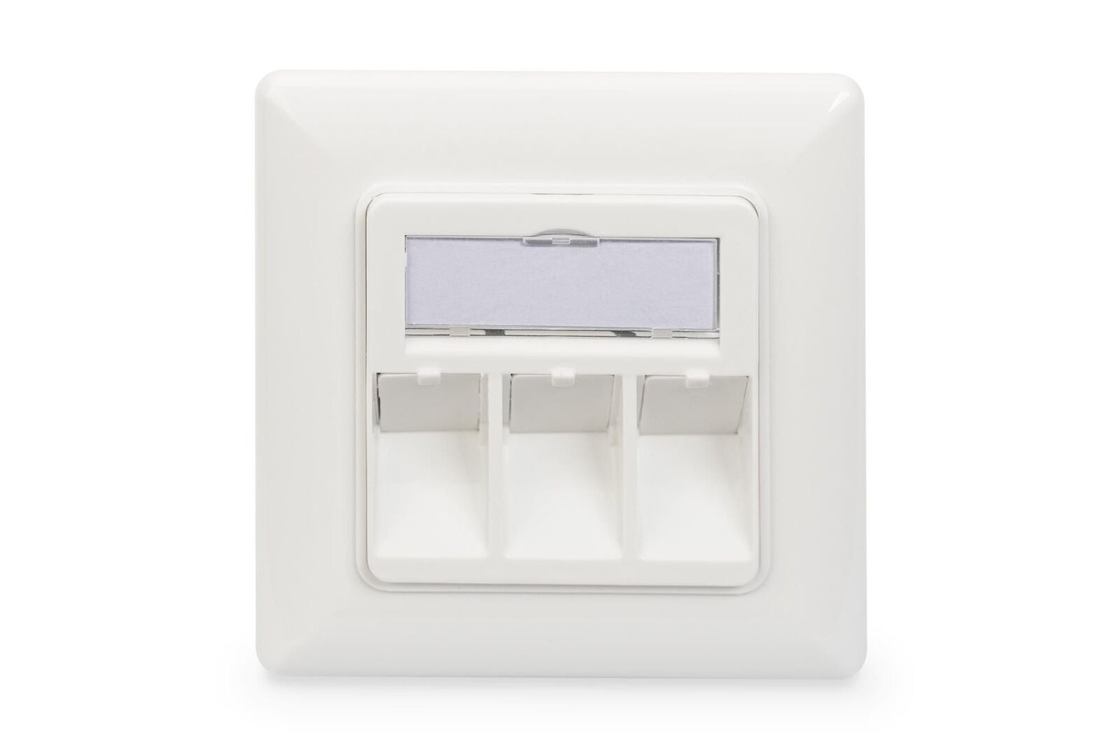 Digitus Scatola di derivazione vuota per modulo Keystone, telaio 80 x 80 mm + piastra centrale 50 x 50 mm