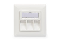 Digitus Scatola di derivazione vuota per modulo Keystone, telaio 80 x 80 mm + piastra centrale 50 x 50 mm