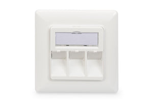 Digitus Scatola di derivazione vuota per modulo Keystone, telaio 80 x 80 mm + piastra centrale 50 x 50 mm