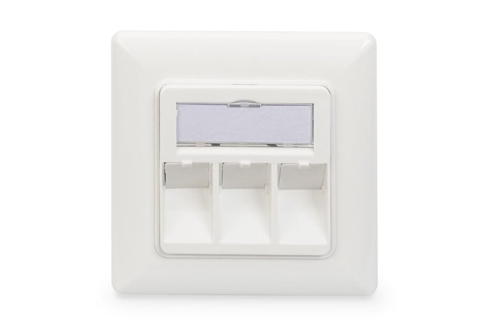 Digitus Scatola di derivazione vuota per modulo Keystone, telaio 80 x 80 mm + piastra centrale 50 x 50 mm