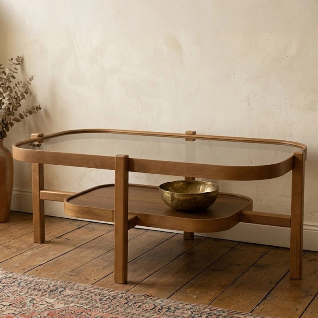 Sorbolo, Tavolino da Salotto un Vano, 110x70x48h cm Marrone Noce