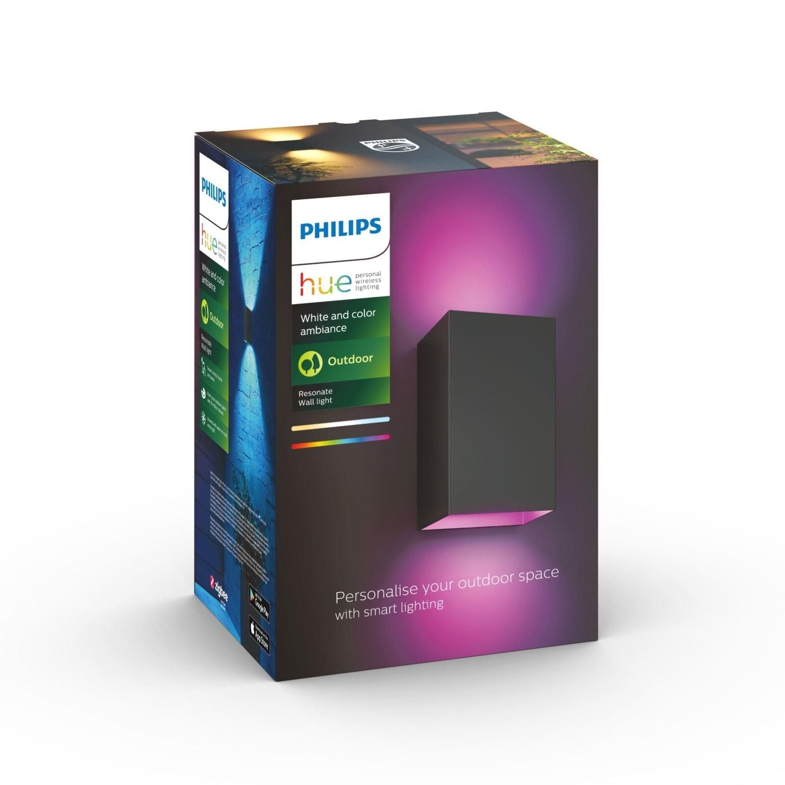 Philips Hue White and Color ambiance Resonate Lampada Smart a parete Up/Down Nero in Alluminio