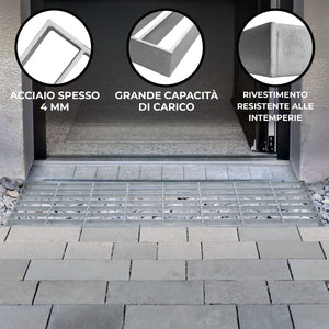 Griglia passerella in acciaio zincato griglia pavimento con scarico grigliato grondaia - 800 mm x 270 mm