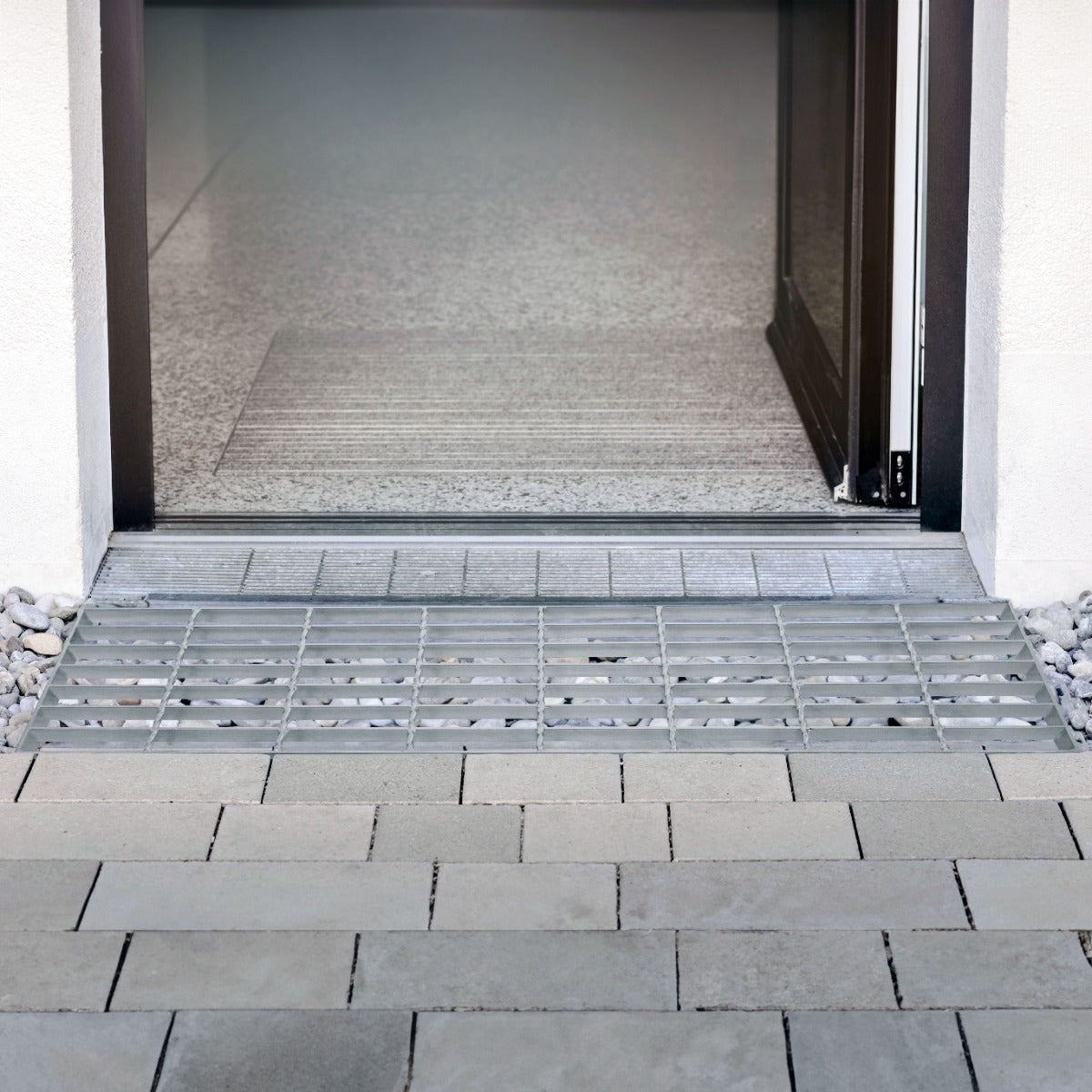 Griglia passerella in acciaio zincato griglia pavimento con scarico grigliato grondaia - 800 mm x 240 mm