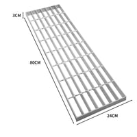 Griglia passerella in acciaio zincato griglia pavimento con scarico grigliato grondaia - 800 mm x 240 mm