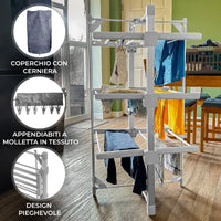 Asciugabiancheria elettrico riscaldato con copertura a 3 livelli Rack asciugabiancheria per interni Pieghevole