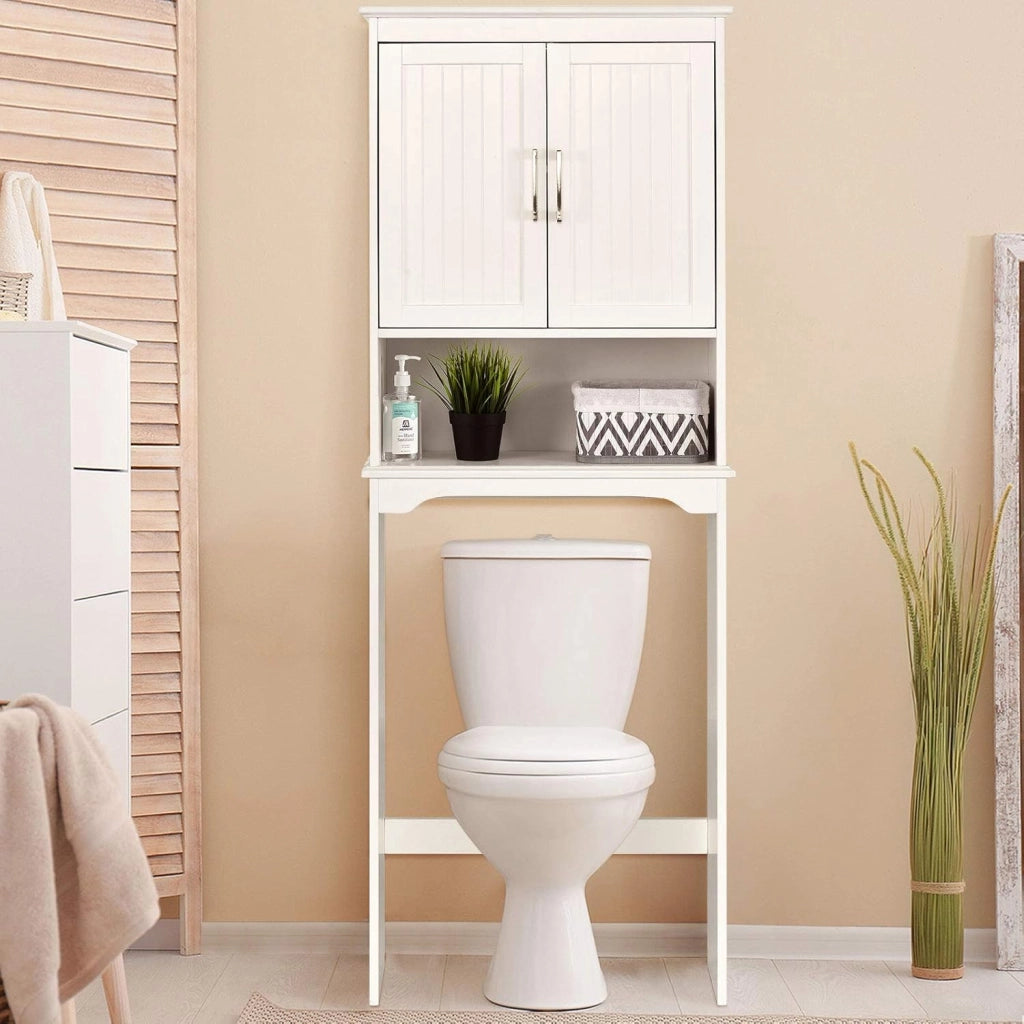 Mobile per Lavatrice, Mobile Salva Spazio Sopra WC, Organizer Bagno con 3 Mensole, Scaffale Bagno con Mensole Regolabile