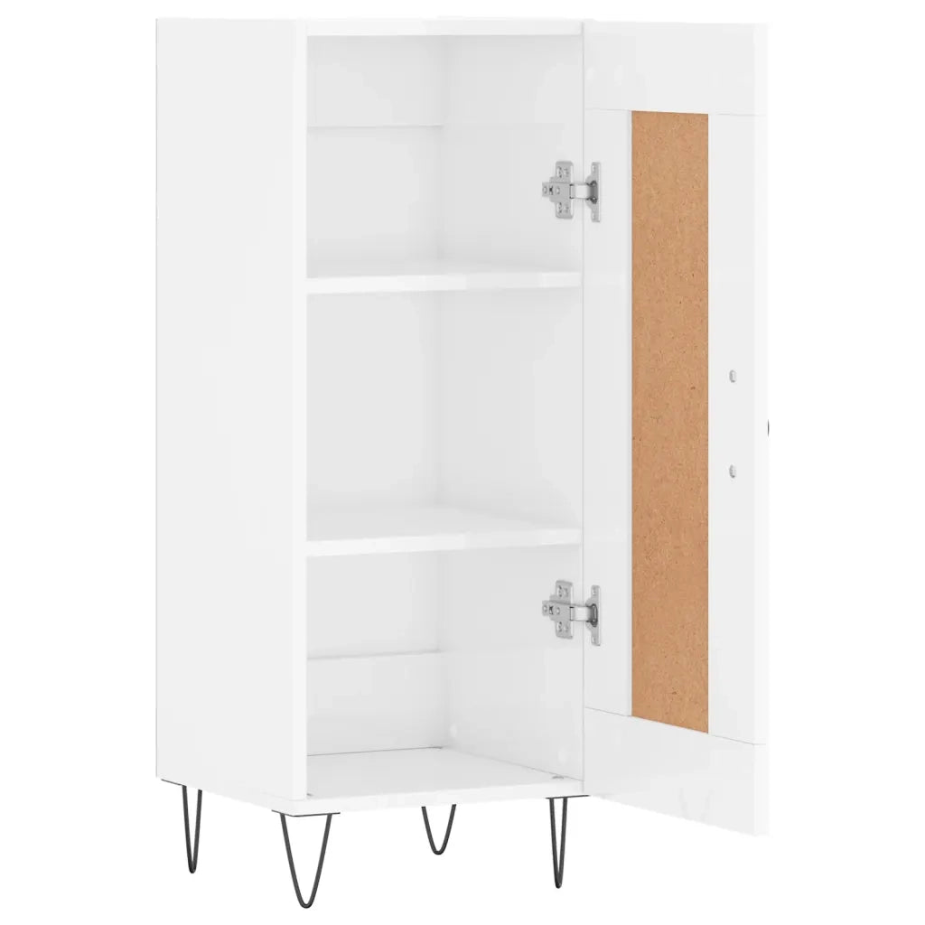 Credenza-Buffet-Armadio da cucina Bianco Lucido 34,5x34x90 cm in Legno Multistrato 689313