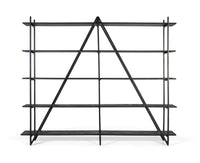 Scaffale con 5 ripiani e struttura in metallo, lunghezza 220 cm