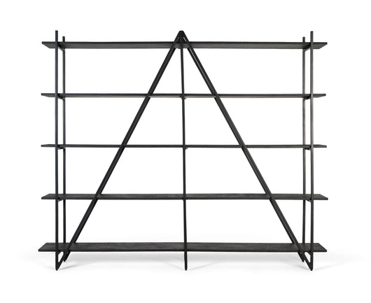 Scaffale con 5 ripiani e struttura in metallo, lunghezza 220 cm