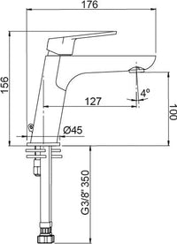 Rubinetto miscelatore design moderno per lavabo
