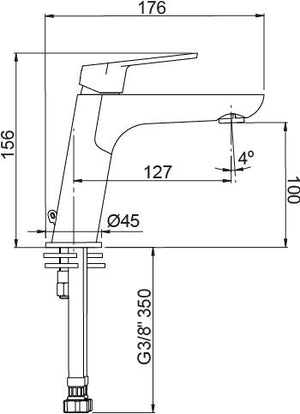 Rubinetto miscelatore design moderno per lavabo