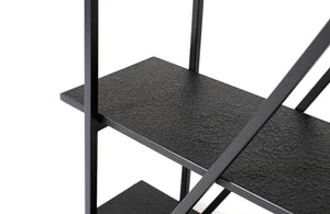 Scaffale con 5 ripiani e struttura in metallo, lunghezza 220 cm