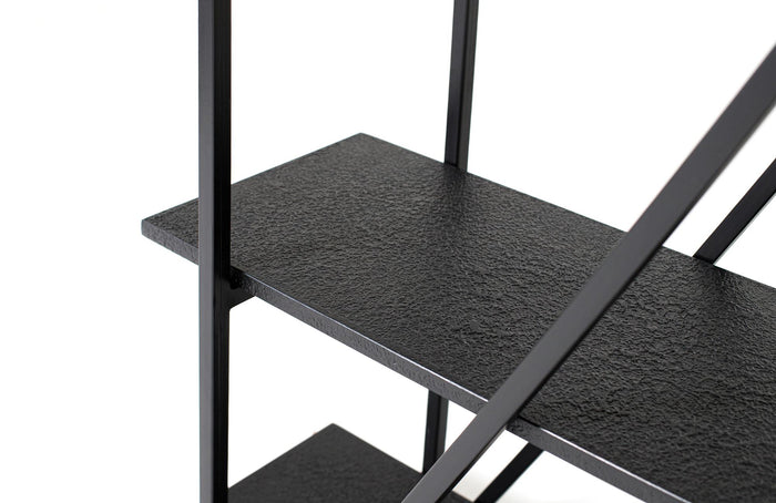 Scaffale con 5 ripiani e struttura in metallo, lunghezza 220 cm