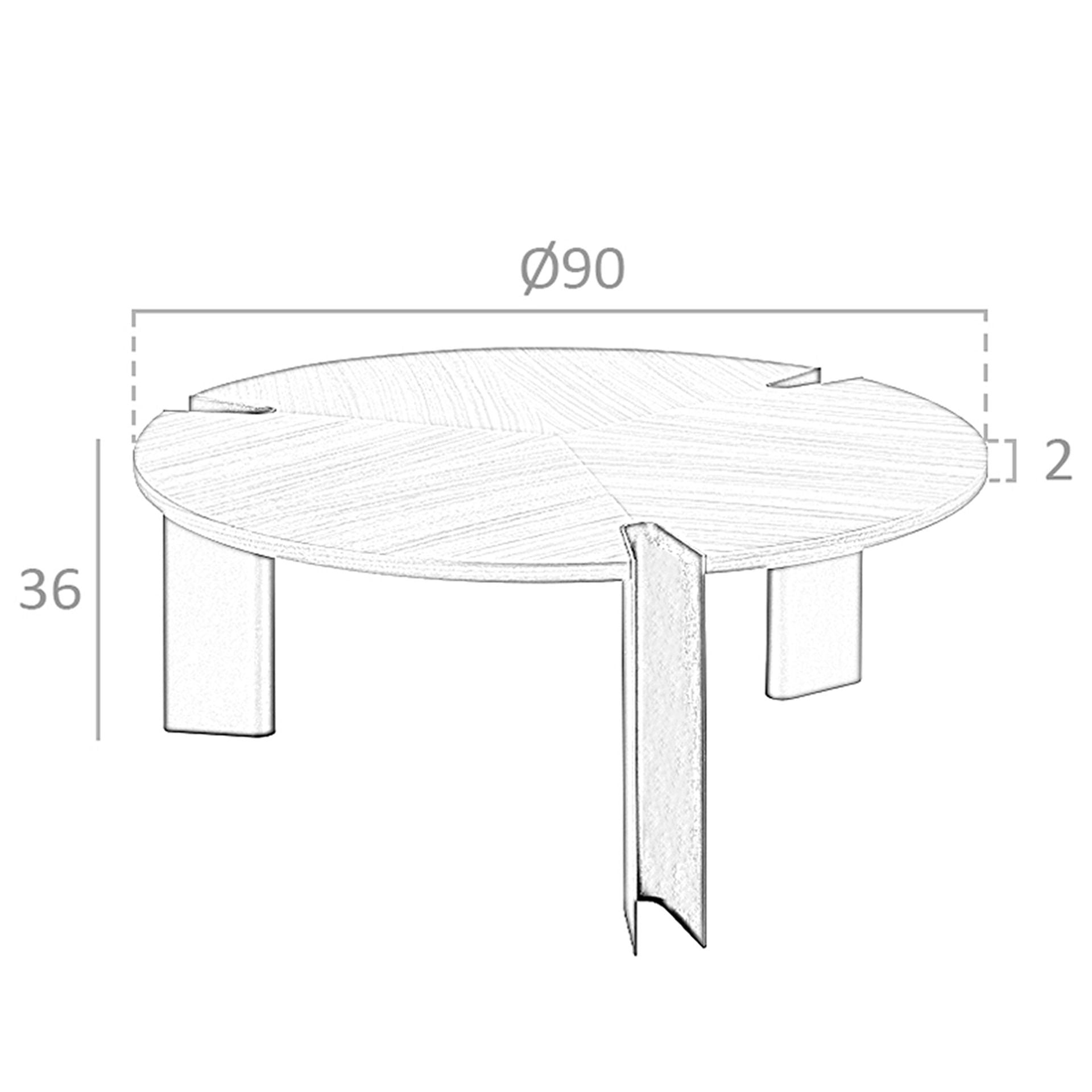 Tavolino rotondo in noce e acciaio nero