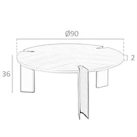 Tavolino rotondo in noce e acciaio nero