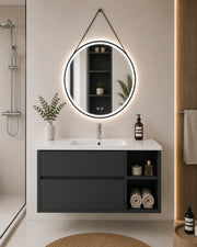 Mobile bagno con lavabo ORIGENBATH ZEUS senza specchio 100x45 cm Destra grafite
