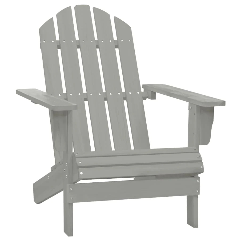 Sedia da giardino Adirondack con pouf e tavolo in abete grigio 02_0013326