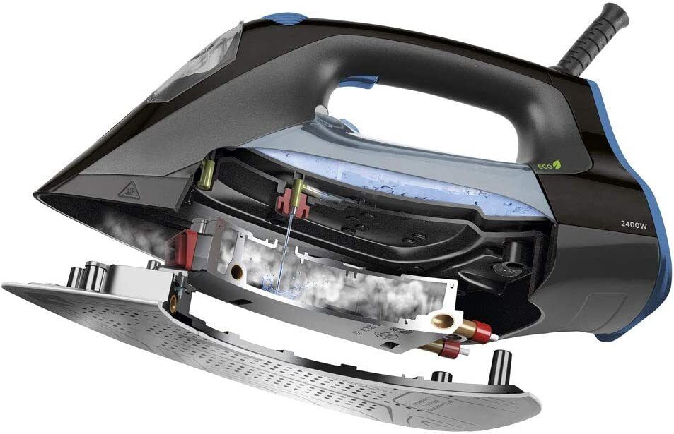 Black & Decker BXIR2401E ferro da stiro Ferro a vapore Ceramica 2400 W Nero, Grigio, Arancione