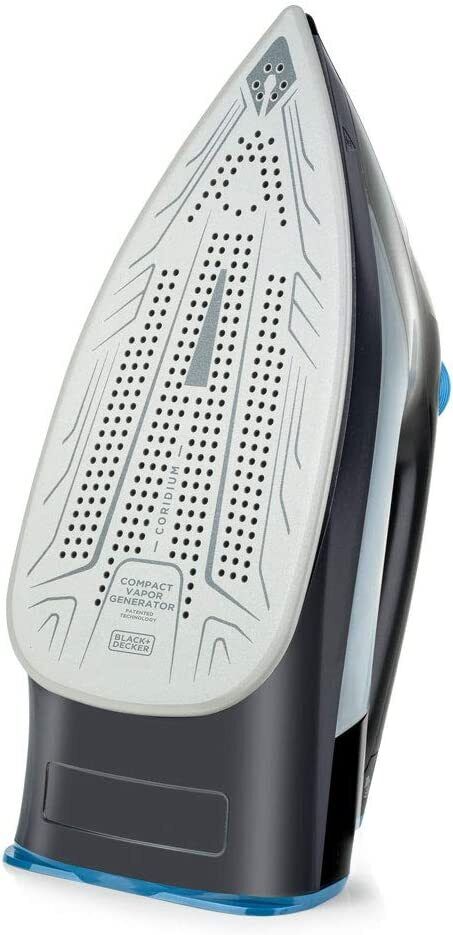 Black & Decker BXIR2401E ferro da stiro Ferro a vapore Ceramica 2400 W Nero, Grigio, Arancione