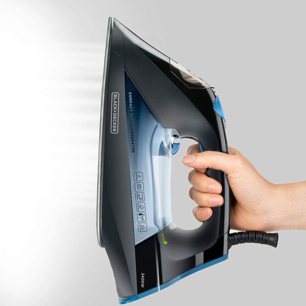 Black & Decker BXIR2401E ferro da stiro Ferro a vapore Ceramica 2400 W Nero, Grigio, Arancione