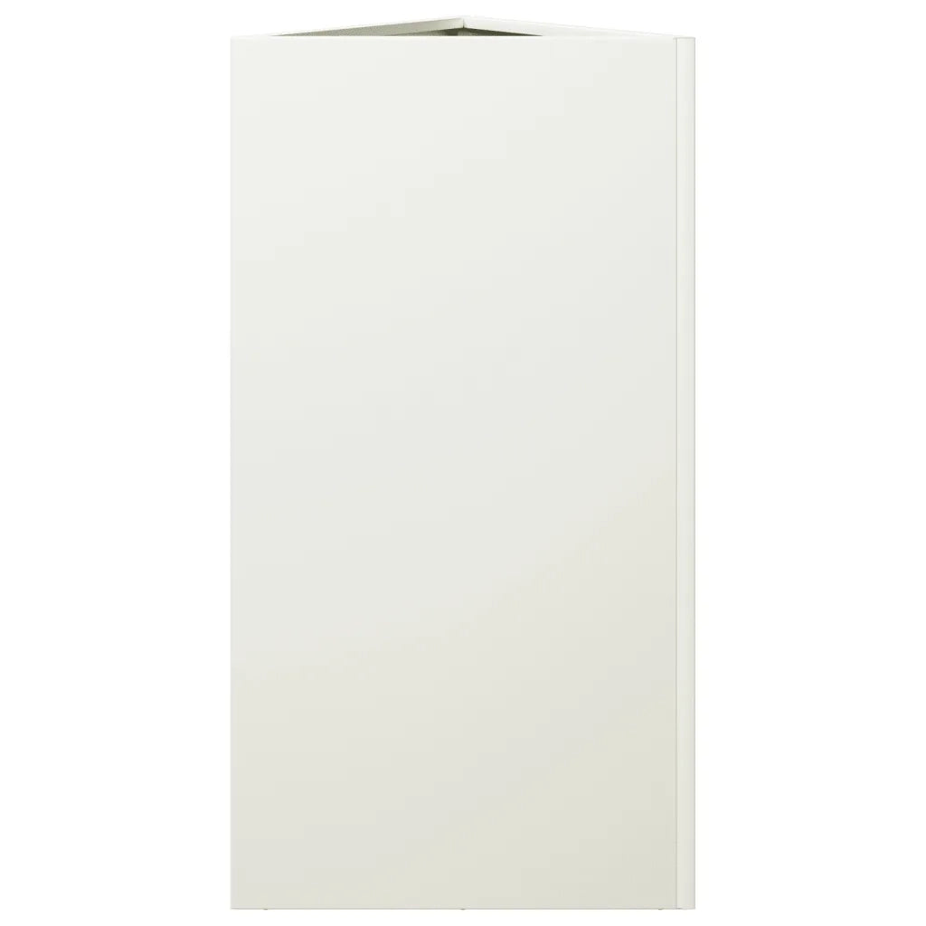 Fioriere 2 pz Bianche Triangolari 40x34,5x75 cm in Acciaio 851160