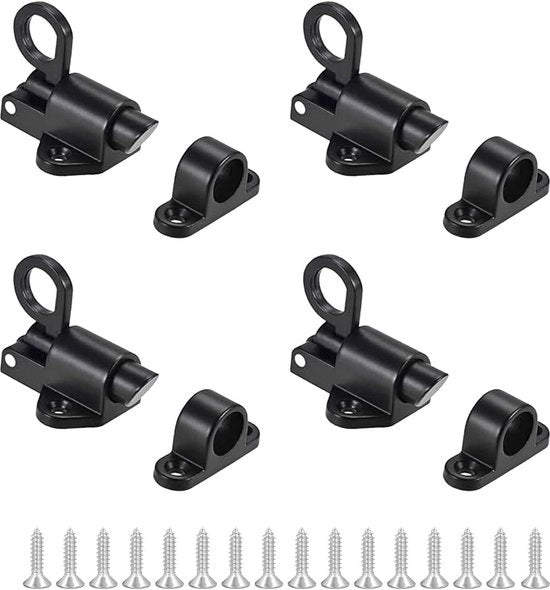 Set di 4 serrature automatiche nere - inclusi 16 viti - serratura a vite per finestre e porte in alluminio