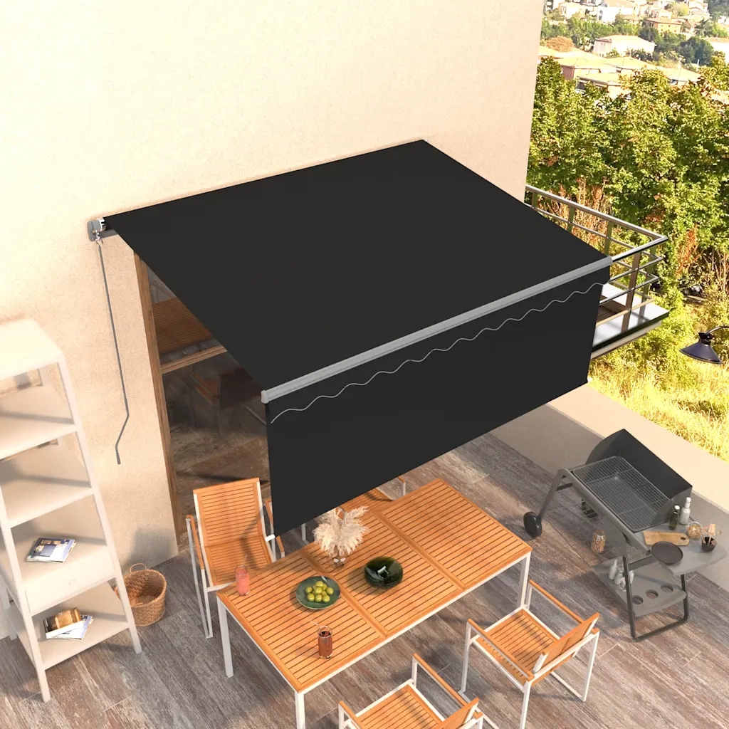 Tenda Sole Retrattile Manuale con Parasole 3,5x2,5 m Antracite 3069399