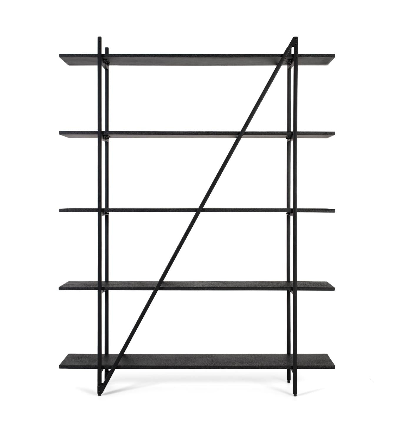 Scaffale con struttura in metallo e 5 ripiani, lunghezza 140 cm