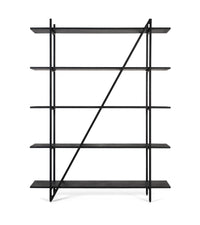 Scaffale con struttura in metallo e 5 ripiani, lunghezza 140 cm