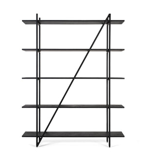 Scaffale con struttura in metallo e 5 ripiani, lunghezza 140 cm