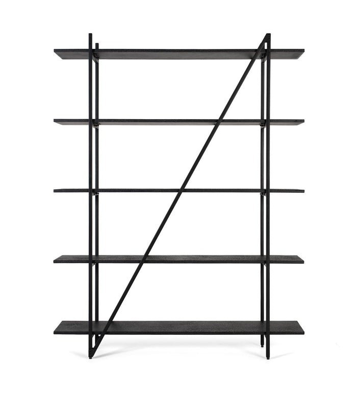 Scaffale con struttura in metallo e 5 ripiani, lunghezza 140 cm