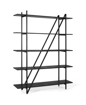 Scaffale con struttura in metallo e 5 ripiani, lunghezza 140 cm