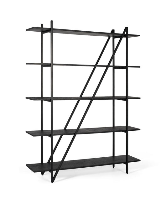 Scaffale con struttura in metallo e 5 ripiani, lunghezza 140 cm