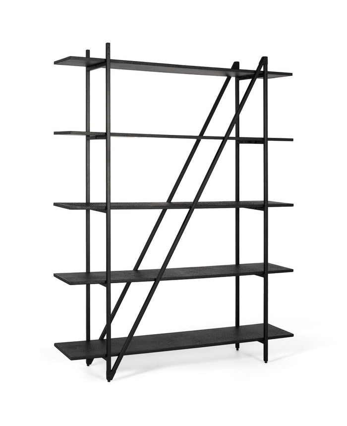 Scaffale con struttura in metallo e 5 ripiani, lunghezza 140 cm