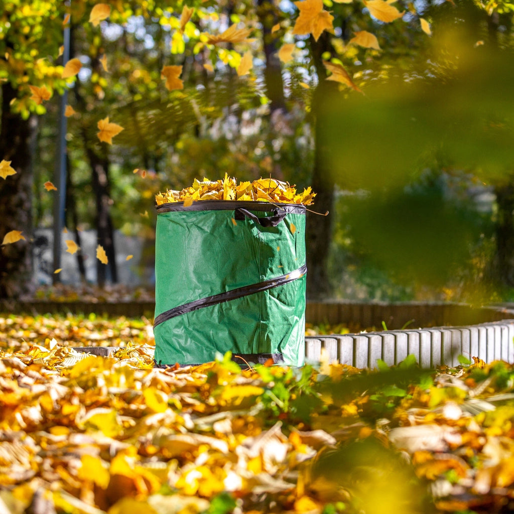 KADAX Sacchetto per foglie, cestino per rifiuti da giardino, pieghevole, resistente, con maniglie, 90 L