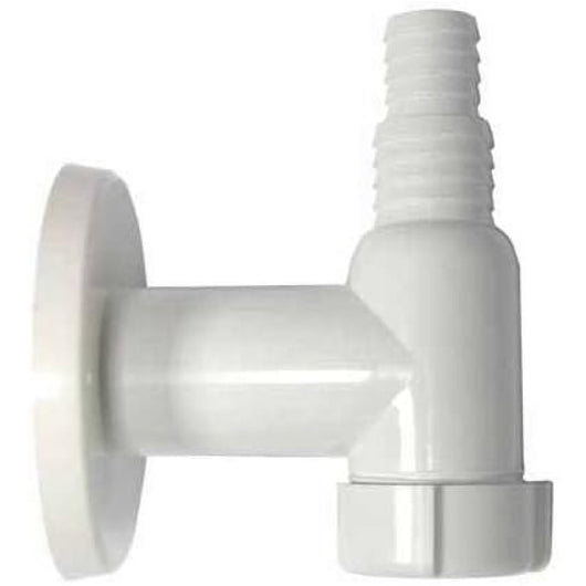 Sifone esterno in pp a molla per lavatrice con rosone bianco gop