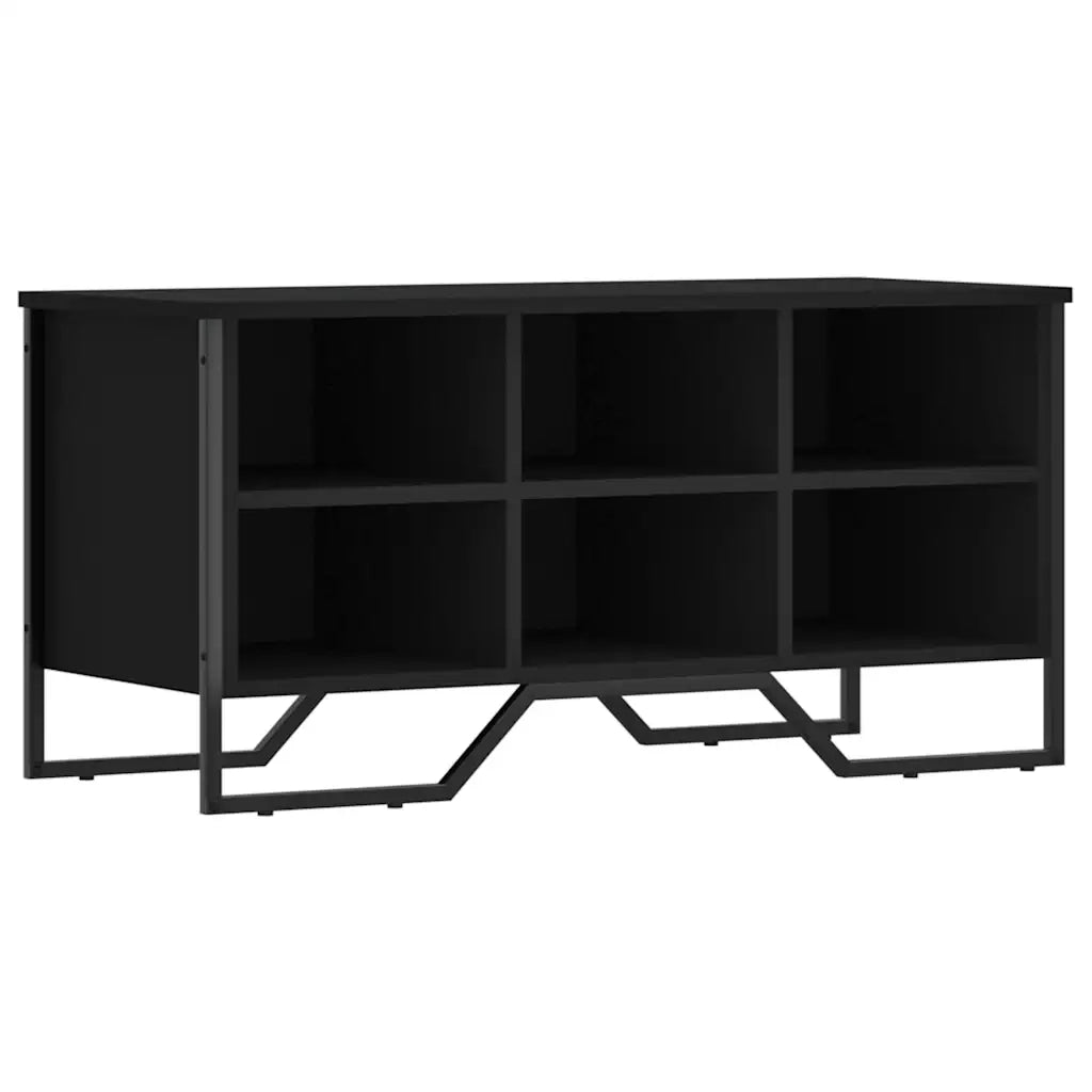 Scarpiera-Scaffale per scarpe Nera 90x38x45,5 cm in Truciolato