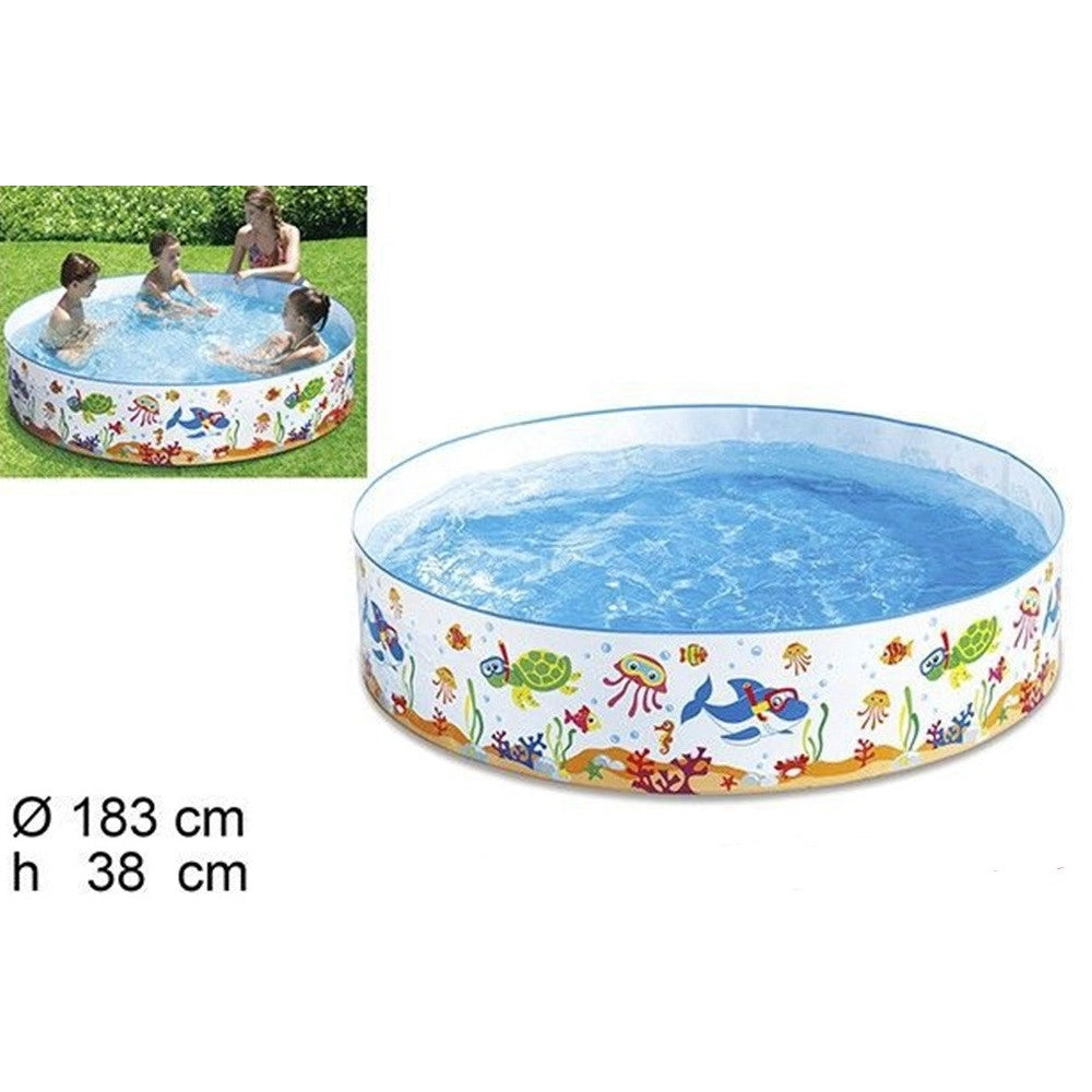 Trade Shop - Piscina Rigida 183x38cm Pvc Bambini Tartaruga Animali Marini Fuoriterra Casa Giardino 017925 -