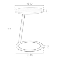 Tavolo angolare rotondo in noce e acciaio nero