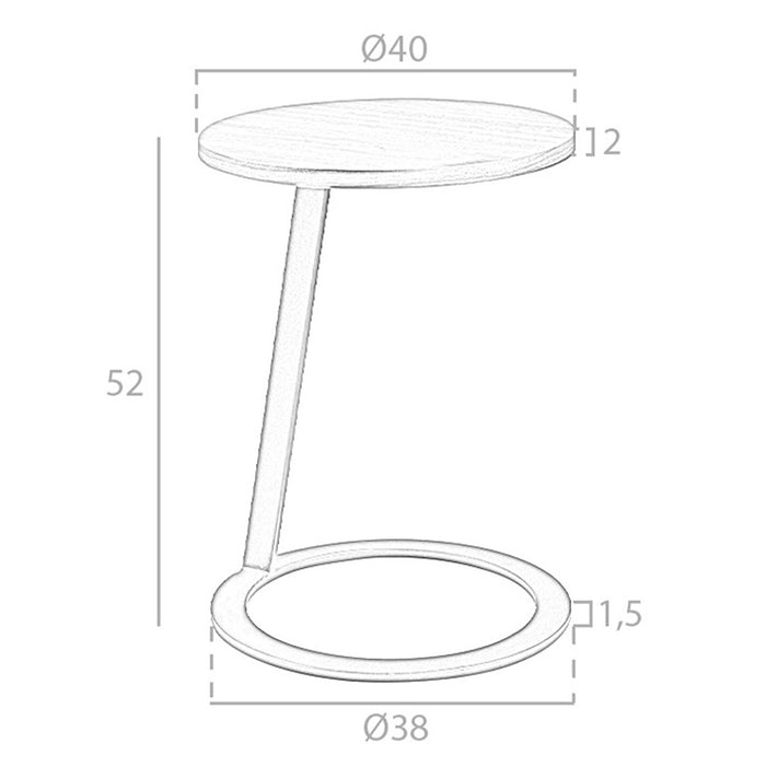Tavolo angolare rotondo in noce e acciaio nero