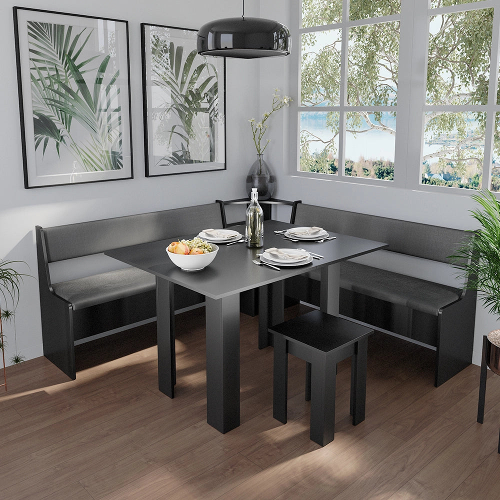 Vicco Panca ad angolo Nero 41.5 x 136.6 cm