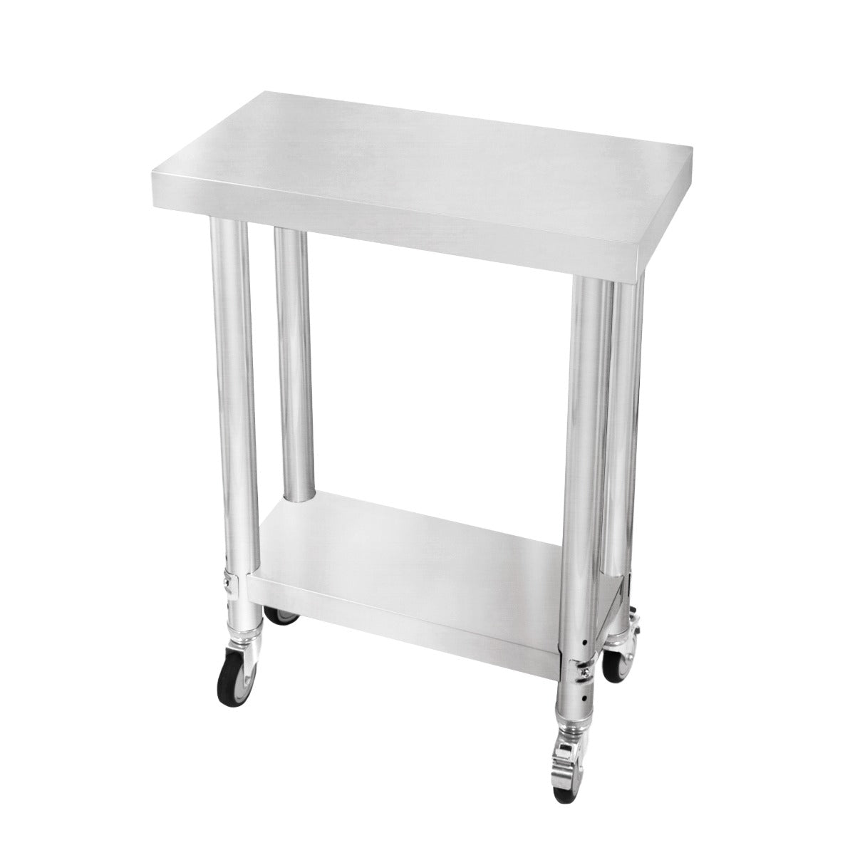 Banco di lavoro per ristorazione Tavolo in acciaio inox per la preparazione degli alimenti Cucina mobile 60cm x 30cm x 80cm