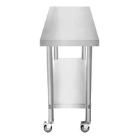 Banco di lavoro per ristorazione Tavolo in acciaio inox per la preparazione degli alimenti Cucina mobile 60cm x 45cm