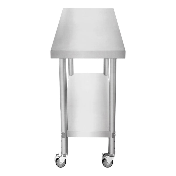 Banco di lavoro per ristorazione Tavolo in acciaio inox per la preparazione degli alimenti Cucina mobile 60cm x 45cm